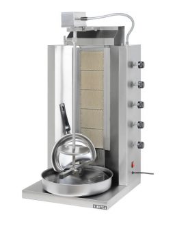 Gas Gyros- und Dönergrill mit 5 Brennern, max. 60 kg, 13,5 kW